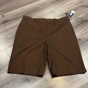 🩷Jones New York Chocolate Brown Women's Bermuda Shorts Neutral Minimalist